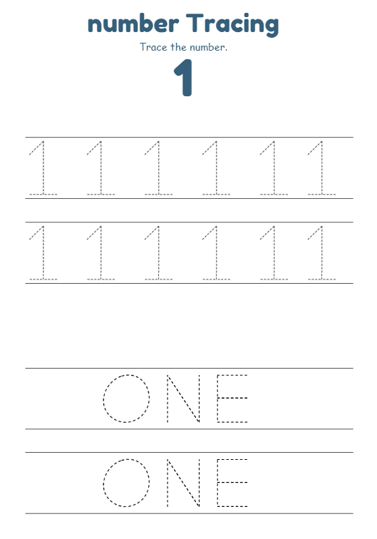 Number Tracing Worksheets | Preschool Counting Activities | Kindergarten Math (PDF Download)