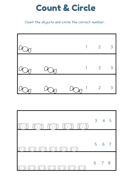 Number Tracing Worksheets | Preschool Counting Activities | Kindergarten Math (PDF Download)