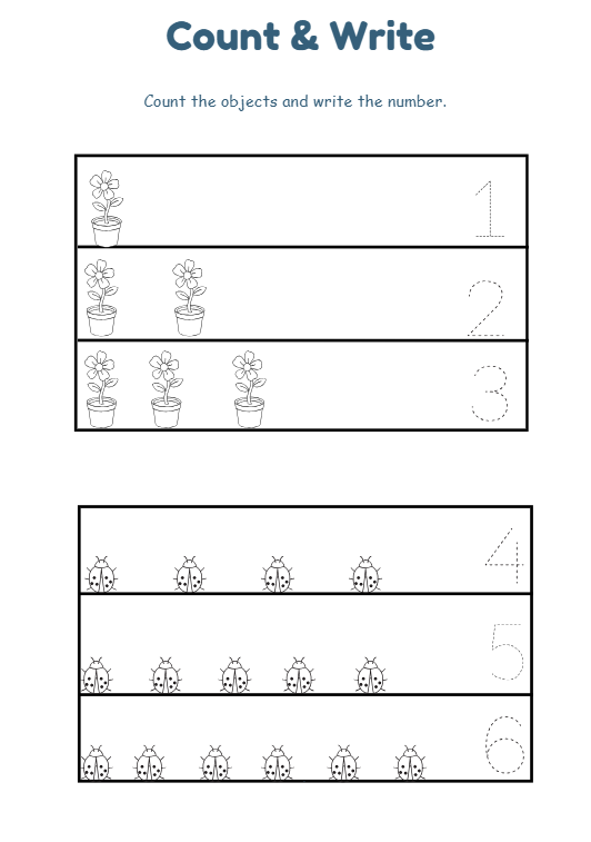 Number Tracing Worksheets | Preschool Counting Activities | Kindergarten Math (PDF Download)