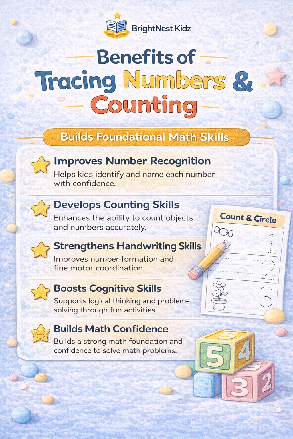 Number Tracing Worksheets | Preschool Counting Activities | Kindergarten Math (PDF Download)